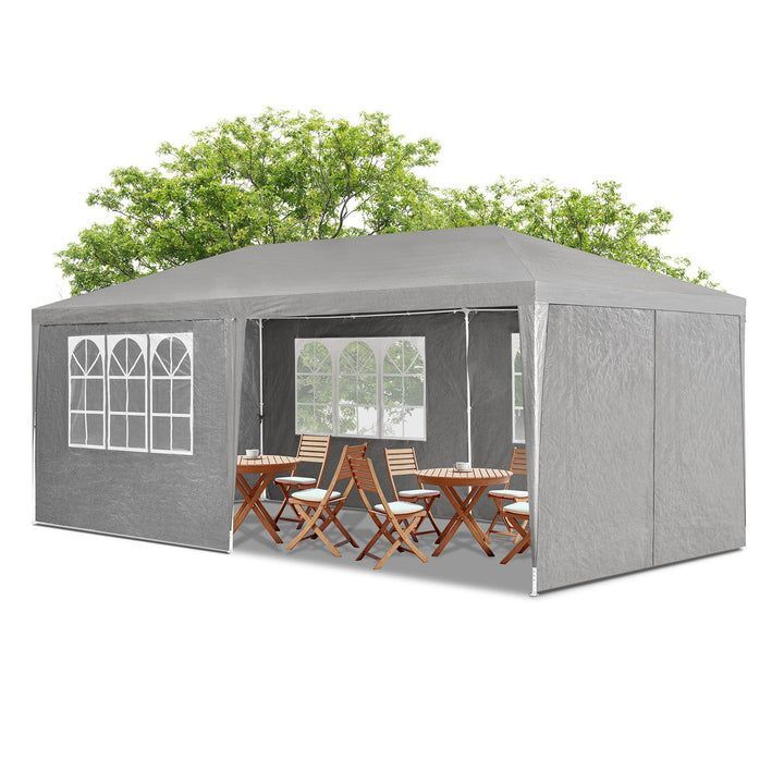 Partyzelt 3x6m Gartenzelt mit Dach und abnehmbaren Seitenwänden für Gartenfeiern - 4260304767719