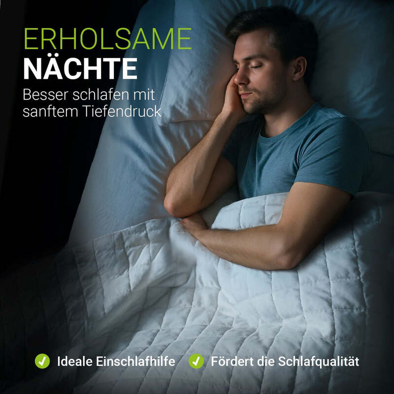 Gewichtsdecke Therapiedecke 135x200cm 9kg für entspannten Schlaf Stressabbau - 4262437185194
