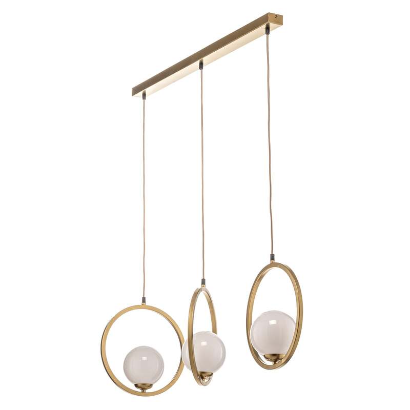 Euluna Hängeleuchte Vienna Hängeleuchte Lampe Opalglas messing 3-flammig E14 - 5902693755746
