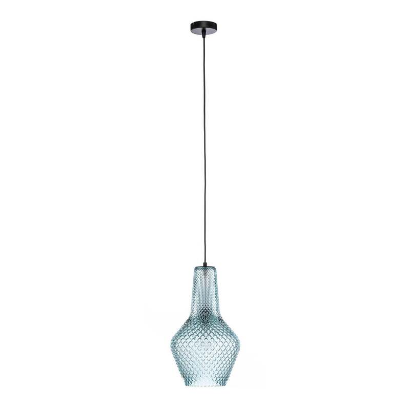 Lindby Pendant Light Drakar, 1-bulb, Light Blue, Glass, Ø 25 Cm - 4251911778168