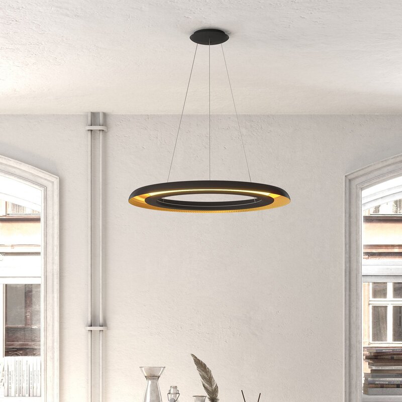 ACB ILUMINACIÓN LED-Hängeleuchte Hängelampe Lampe Leuchte Shiitake schwarz/gold - 8430390242278