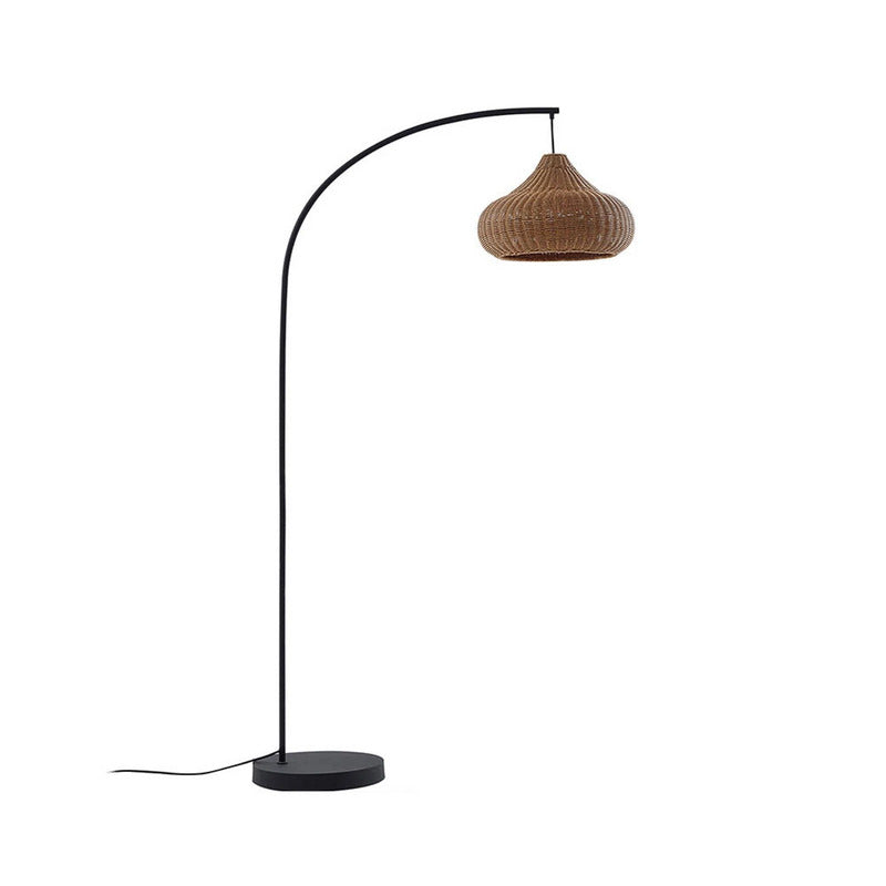 Lucande Außenstehleuchte Gartenlampe Taniola Rattanleuchte beige 195cm IP44 - 4251911798746