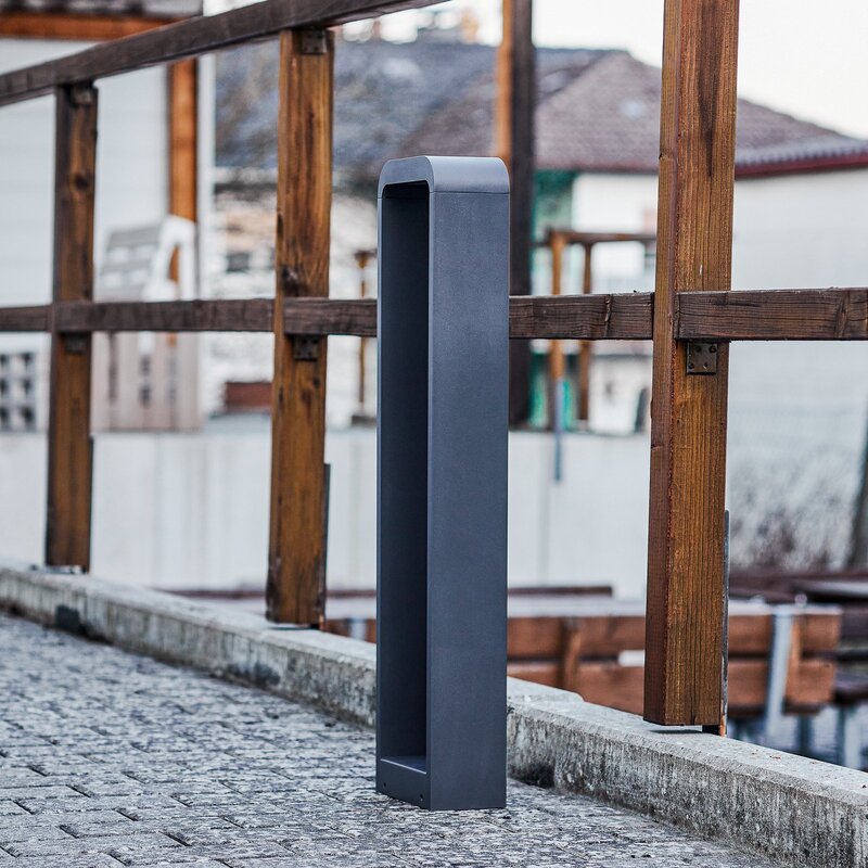 Lindby Wegeleuchte Außenleuchte LED Wegelampe dunkelgrau Aluminium Emima 80 cm - 4251911751994