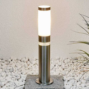 B-Ware Lindby Sockelleuchte Außenleuchte Binka Gartenlampe E27 LED Edelstahl 50 cm IP44