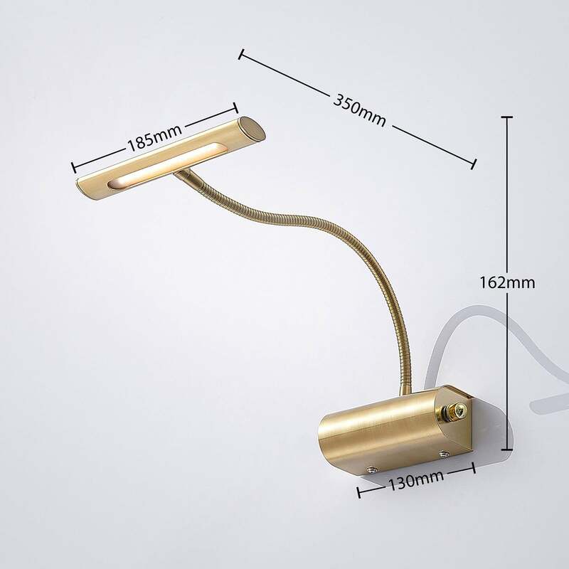 Lindby LED-Bilderleuchte Rakel dimmbar Wandleuchte messing matt Flexarm 18,5cm - 4251096563528