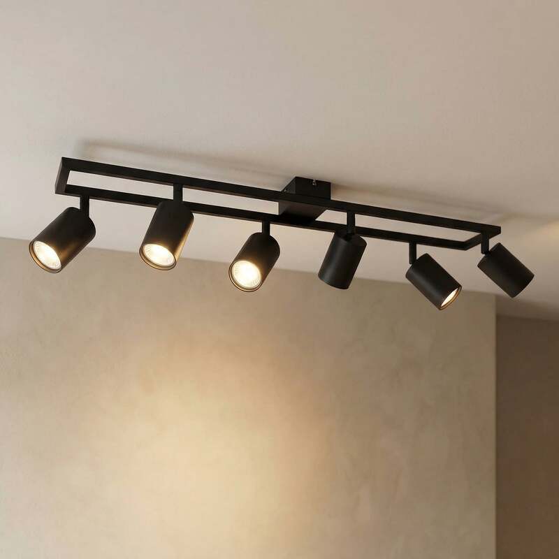 Lindby Deckenstrahler Strahler Bravius schwarz 6-flammig Eisen - 4255830902765