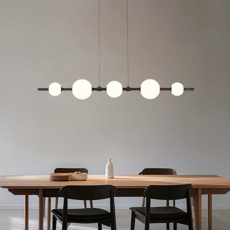 Lucande Pendelleuchte LED-Hängeleuchte Tanira schwarz weiß 140cm, step-dim - 4255830906411