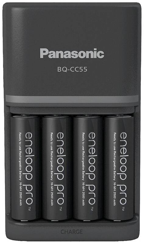 Panasonic Smart&Quick Ladegerät BQ-CC55 + 4x eneloop pro AA Akkus - 5410853063919