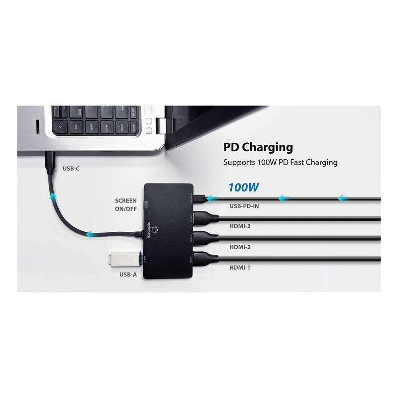 Renkforce USB-C Dockingstation RF-USBHA-550 HDMI 3-fach Power Delivery schwarz - 4064161476391