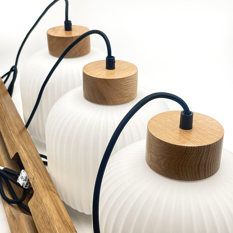 Harmony Hängelampe Pendelleuchte Opalglas Eichenholz L110cm 3flg SIEHE TEXT/FOTO - 5907687453509