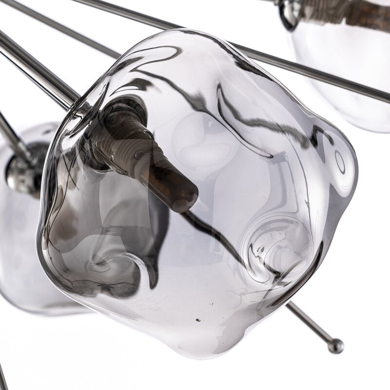 AV-1777-13K Hängelampe Pendelleuchte chromfarben Glas Deckenlampe 13-flg dimmbar - 8698957162364