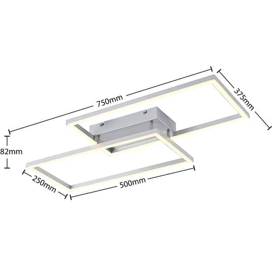 Lucande Muir LED-Deckenlampe Deckenlampe Lampe Wohnzimmerlampe 25 Watt silber - 4251096596533