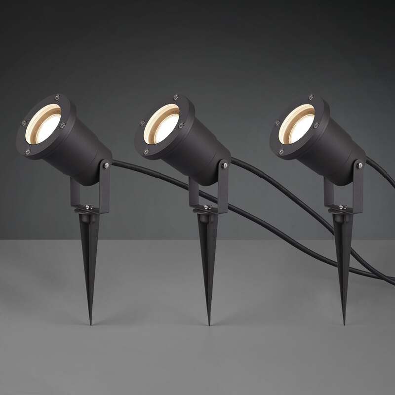 TRIO LIGHTING Außenstrahler Gartenleuchte Ubangi LED Strahler anthrazit 3er Set - 4017807453157