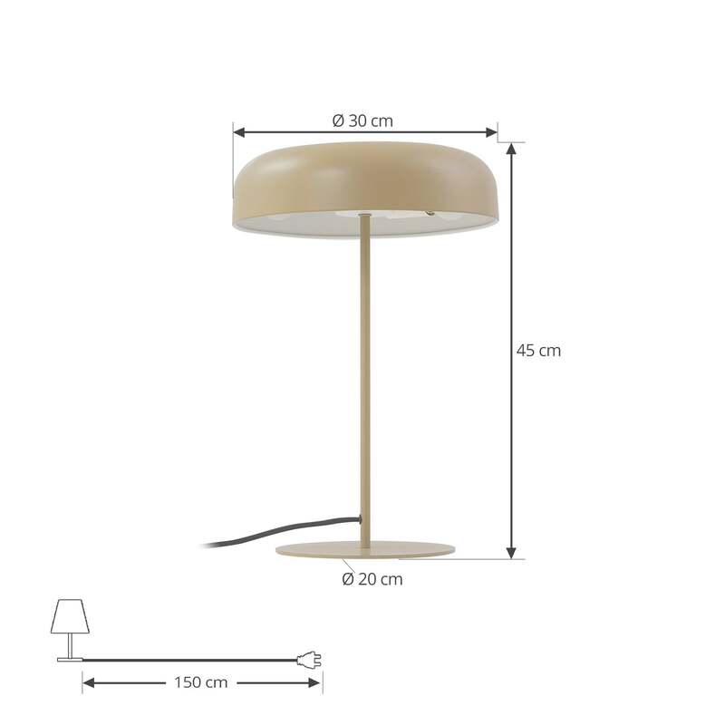 Lindby Tischleuchte Edion beige Metall 45 cm E14 2x10W nicht enthalten - 4251911785791