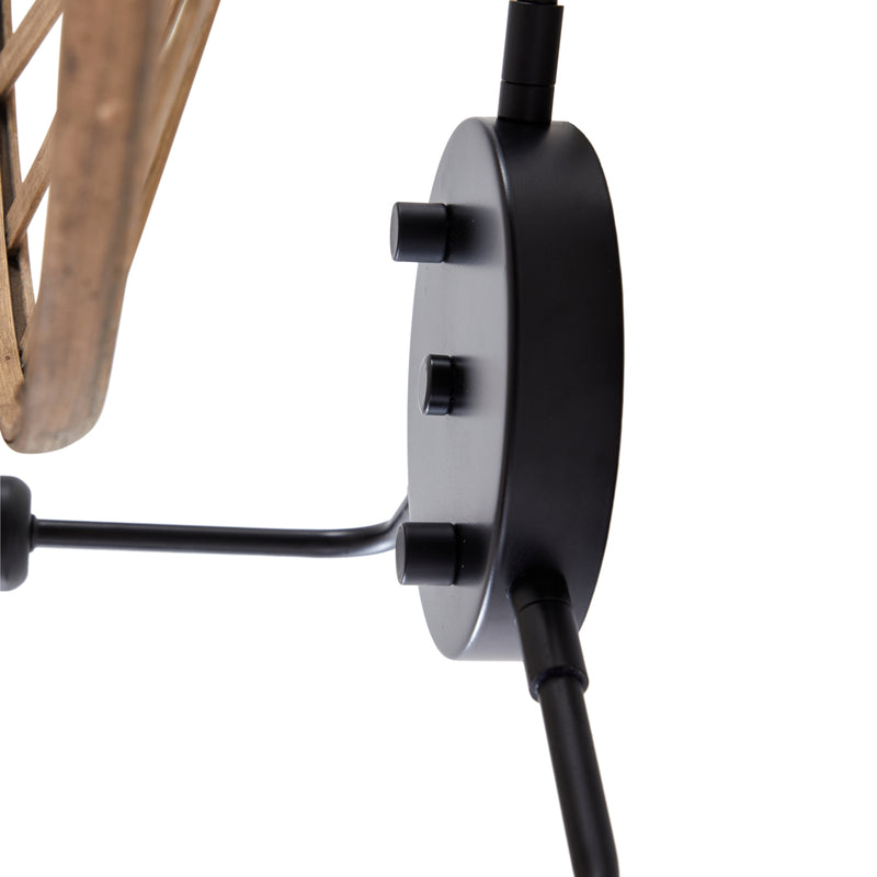Lindby Wandleuchte Evandor LED Wandlampe 3-flammig dimmbar naturfarben Bambus - 4251911777697