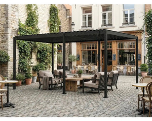 D-Ware Mirador Pergola Gartenpavillon Stahl-Pergola anthrazit 300x500cm Lamellendach