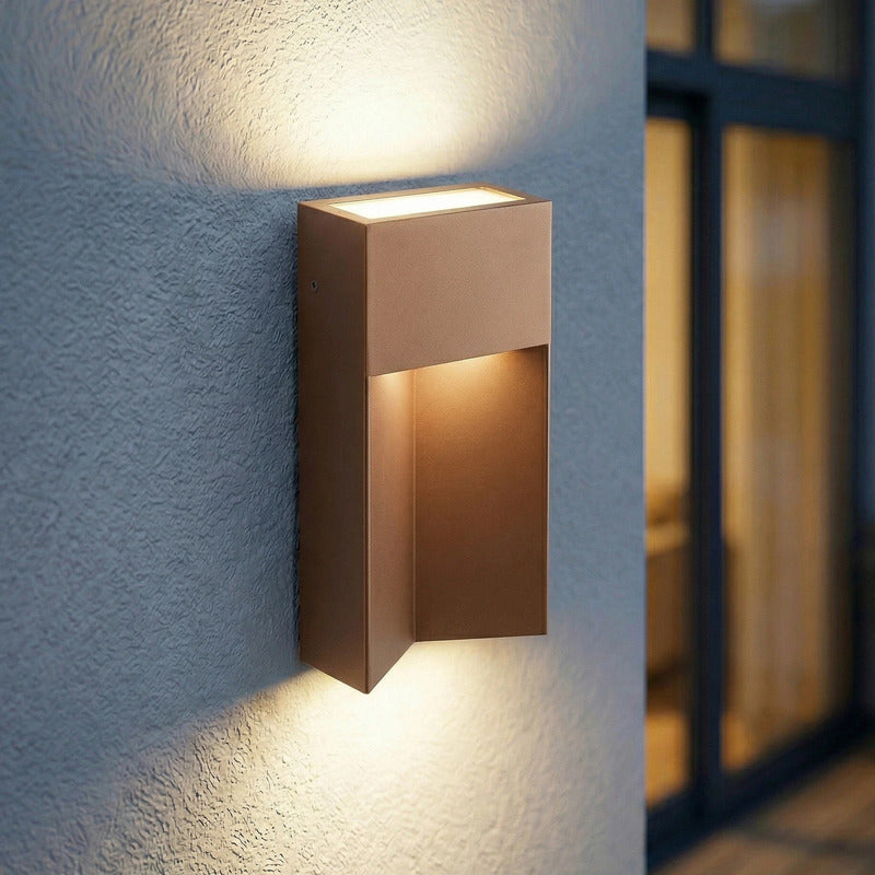 Lucande Außenwandleuchte Kaholo CCT LED Wandleuchte Lampe braun IP44 30x15cm - 4255830907685