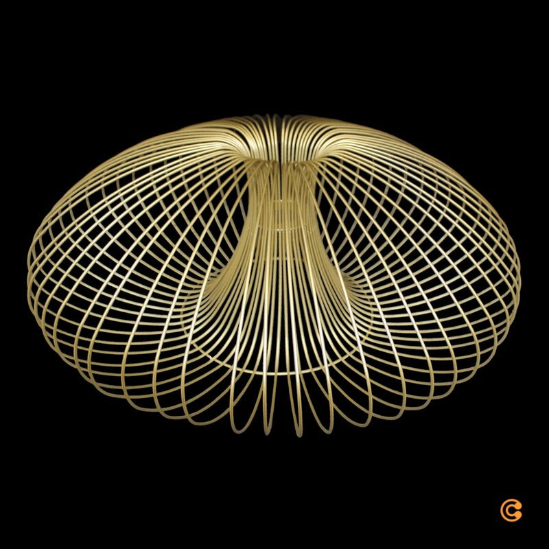 FABAS LUCE Deckenleuchte Lampe Fassa gold edelmatt Metall Ø 60 cm Möbel Leuchte - 8019282541110