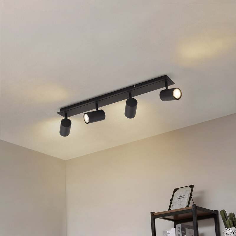 Lindby Deckenstrahler Joffrey LED Lampe dimmbar 4-flg schwarz 70cm GU10 IP20 - 4251911728514