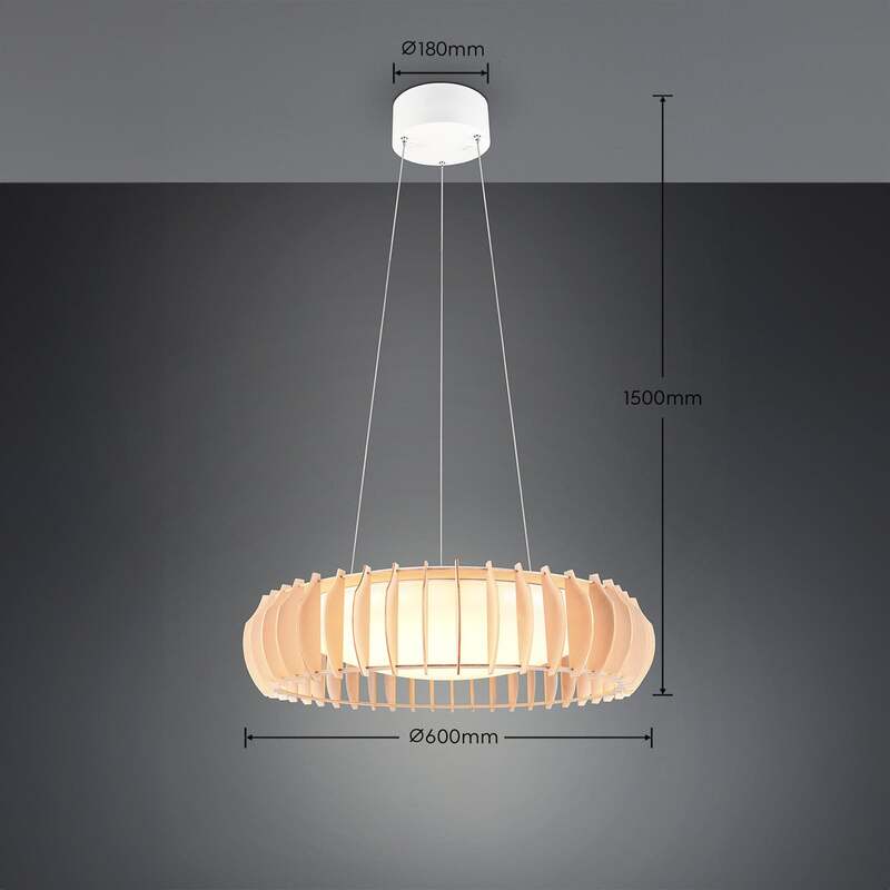 Monte Pendelleuchte Hängelampe LED Lampe Holz hell CCT weiß Esszimmer Licht - 4017807600100