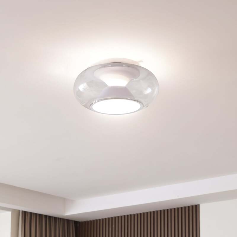 Lucande LED-Deckenleuchte Orasa Glas weiß klar Ø 43 cm 21 cm Höhe 1900 lm - 4251911778779
