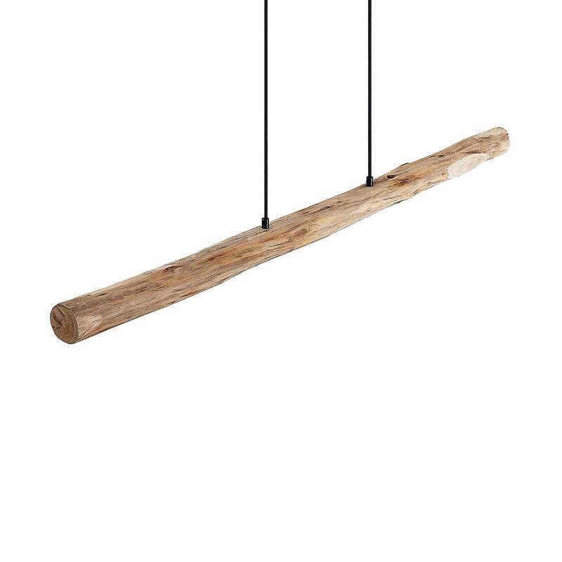 Lindby Hängeleuchte Nekala LED dimmbar Eukalyptusholz 120cm Pendelleuchte Lampe - 4251096597868