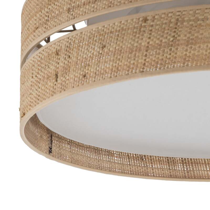 TK-Lighting Deckenleuchte Calma beige LED dimmbar Ø 60cm 4-flammig Bast 230V - 5906135115990