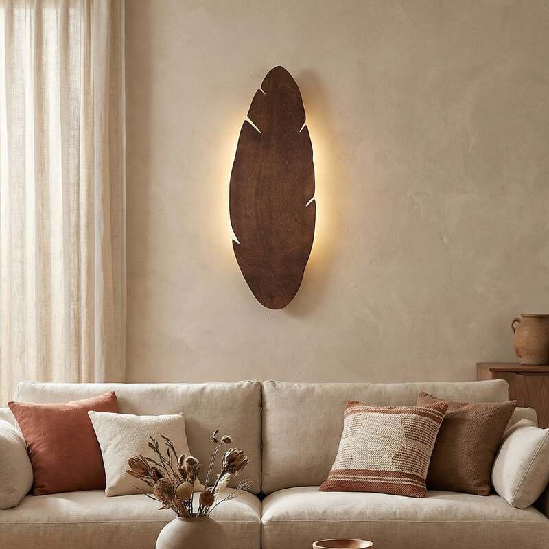 Envostar Wandleuchte Lehti Nussbaum 69x24 cm dimmbar 4x15W G9 Holz - 5906135159918