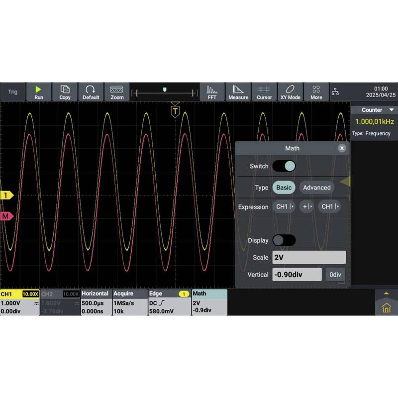 Voltcraft Digital-Oszilloskop DOV702 70 MHz 2-Kanal 1,25 GSa/s 50 Mpts 12 Bit - 4064161397115