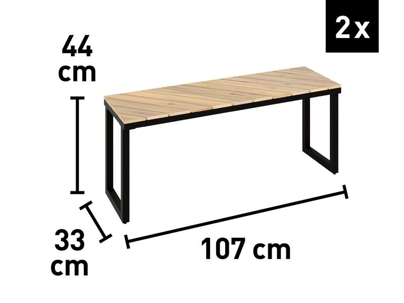 Esstischgruppe Brookfield Garten Esstisch Set 3-teilig Stahl Akazienholz - 4007875112582
