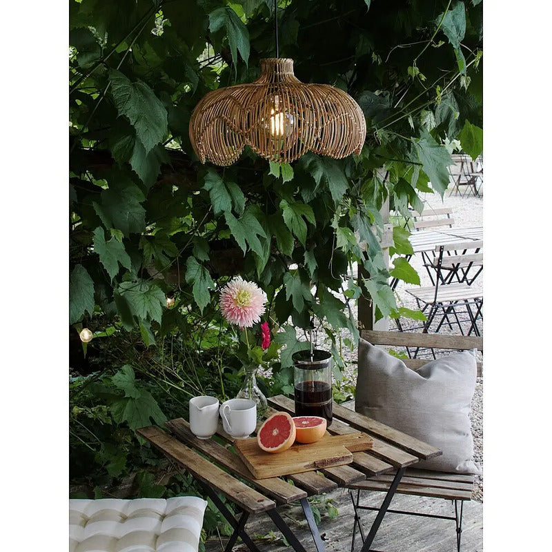 PR Home Lampada a Sospensione Da Esterno Belle, Rattan Naturale, Ø 43 Cm, Spina IP44 - 7330976147571
