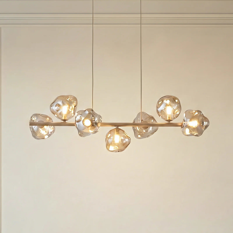 Hängeleuchte Lava 7-flammig LED Pendelleuchte dimmbar sand cognac 90cm lang - 0000010055431