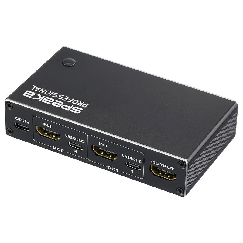 SpeaKa Professional HDMI-Switch KVM-Umschalter Fernbedienung USB 3.0 schwarz PnP - 4064161481401