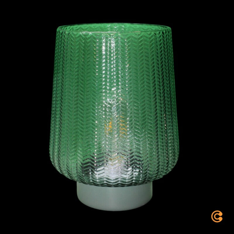 Pauleen Tischleuchte Lampe E27 LED türkis Metall Glas Batteriebetrieb Schalter - 4000870483145