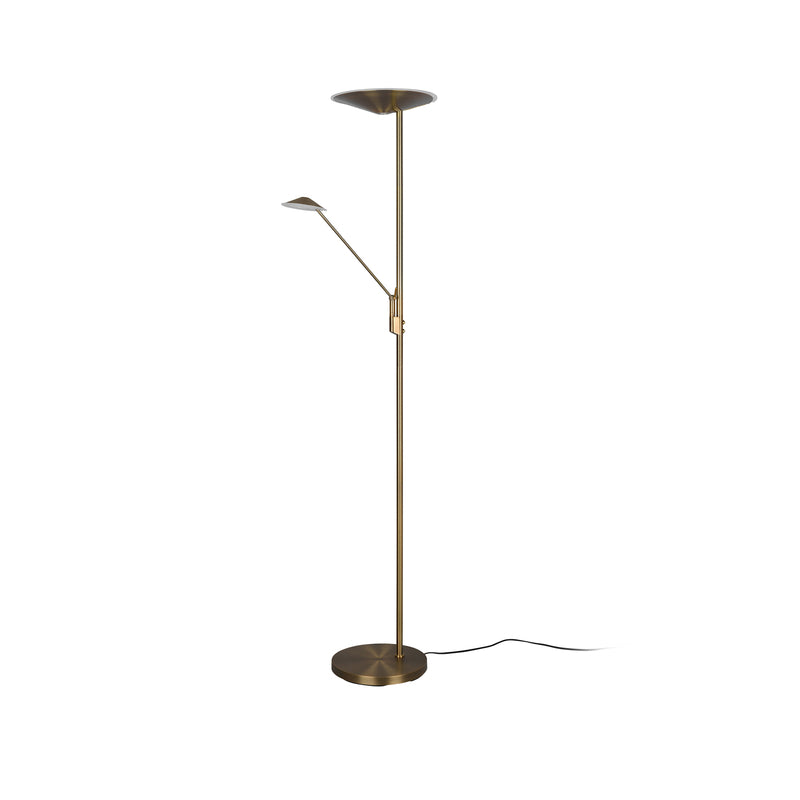 LED-Stehleuchte Brantford altmessing dimmbar mit Leseleuchte und Memory-Funktion - 4017807525243