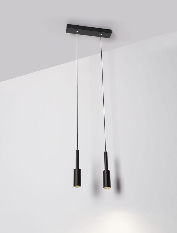 Nova Luce Pendelleuchte Hängeleuchte JOY LED Schwarz Warmweiß 2-flammig Leuchte - 5212017441836
