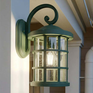 B-Ware Lindby Außenwandleuchte Außenlampe Ankea grün Glas Kunststoff E27 LED IP23