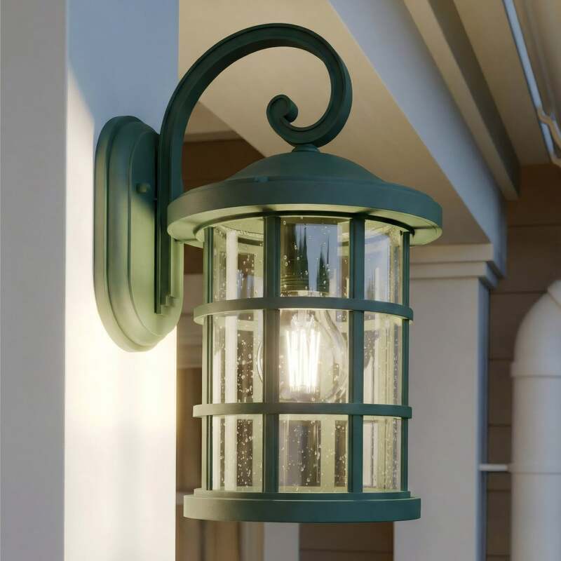 Lindby Außenwandleuchte Außenlampe Ankea grün Glas Kunststoff E27 LED IP23 - 4255830907166