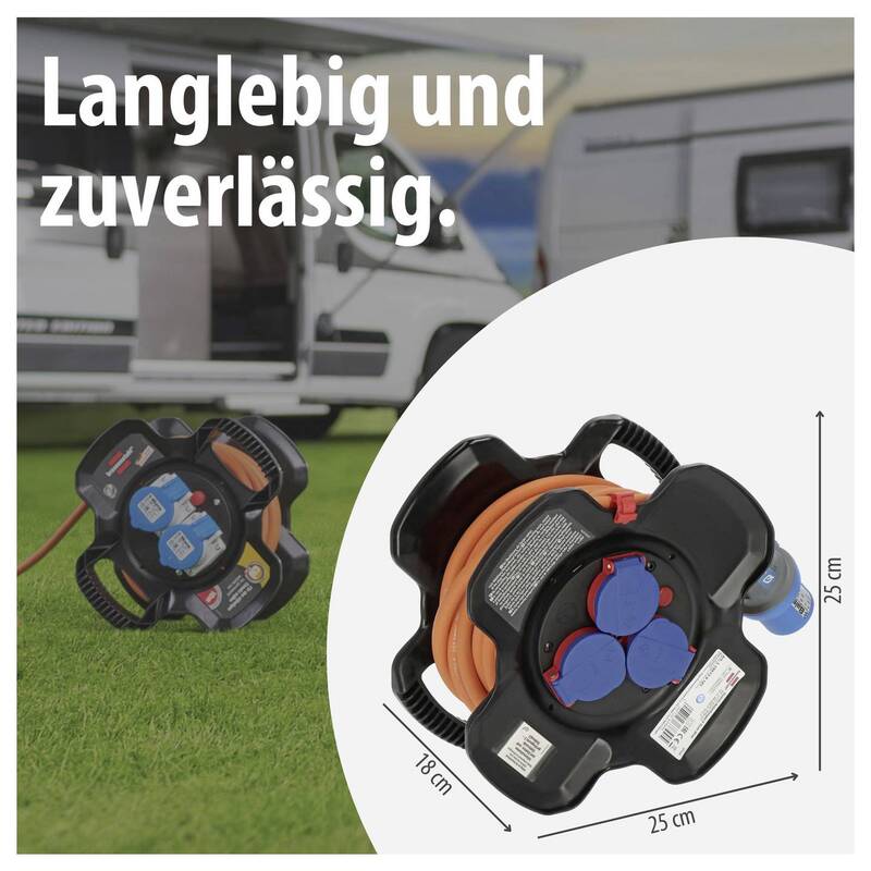 Brennenstuhl CEE-Kabeltrommel 10m 16A 3polig orange IP44 für Außenbereich - 4007123673995