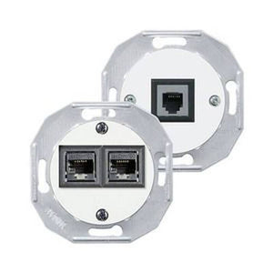 2x B-Ware ELSO Einsatz Zentralplatte Abdeckung IAE UAE Renova 2x8-polig RJ45 weiß 2Stück