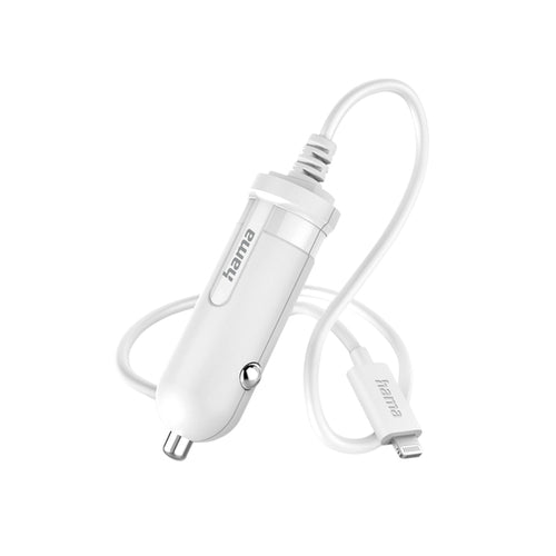 Hama Kfz Ladegerät Lightning Stecker 5W für iPhone iPod 1m Kabel weiß kompakt - 4047443487667