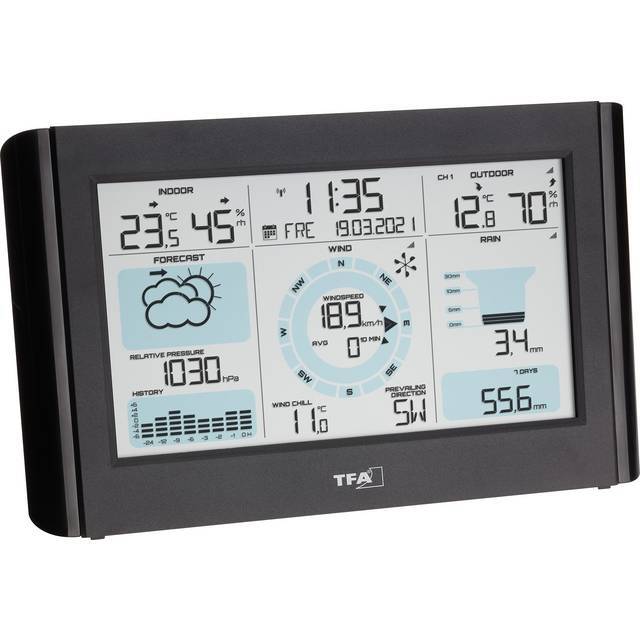 TFA Dostmann WEATHER PRO 35.1161.01 Funk-Wetterstation Thermometer Hygrometer - 4009816037237