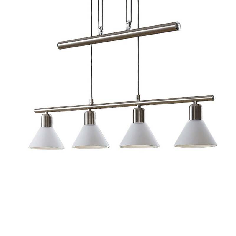 Lindby Pendelleuchte Lampe Leuchte Hängeleuchte Delira LED dimmbar nickel 4-flg - 4251096563023