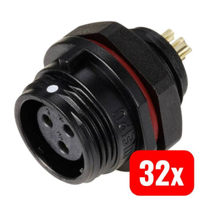 B-Ware Weipu Rundstecker Buchse SP1312 S 3 IP68 Anschluss Löten schwarz 1 St.