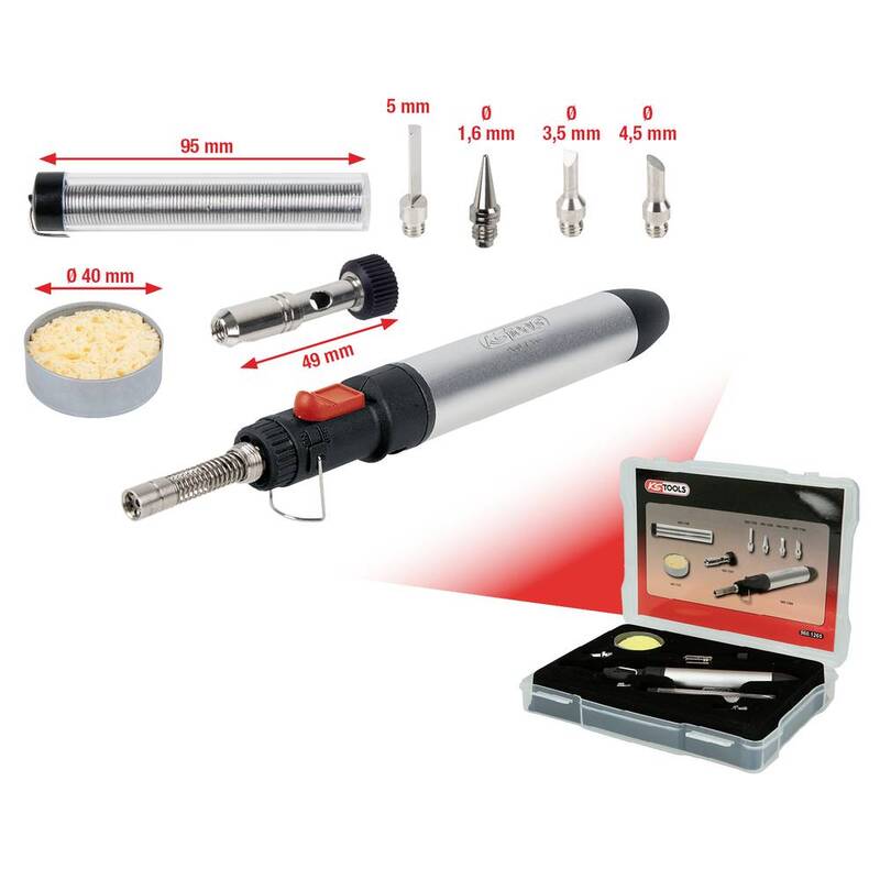 KS Tools Gaslötkolben Brenner 8-teilig Lötkolben Lötspitze Lötzinn Set 960.1265 - 4042146756447