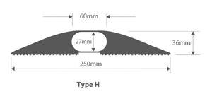 B-Ware Vulcascot Kabelbrücke Kabel Brücke Gummi Schwarz für Kabel-Ø: 1 x 56 mm 1500 mm