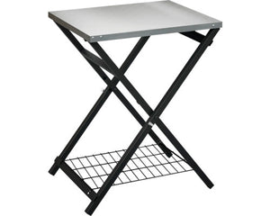B-Ware Tenneker Pizza Ofen Klapptisch Grilltisch Ablagetisch Edelstahl schwarz silber