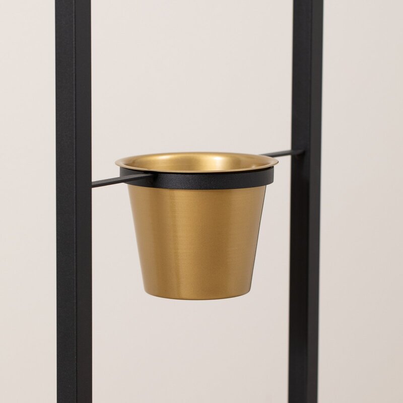 Stehleuchte Flores Stehlampe Standleuchte Leuchte 1-flammig schwarz/gold Stahl - 5907565953732