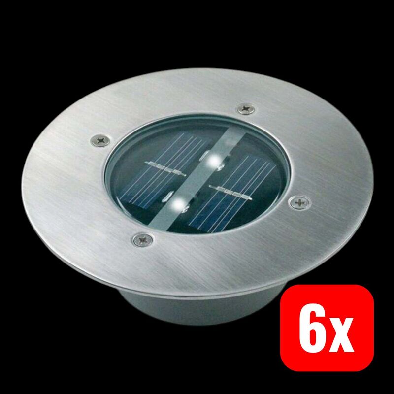 Smartwares Solar-LED-Bodeneinbaustrahler Lugo Gartenleuchte Edelstahl IP44 14cm - 8711387093746