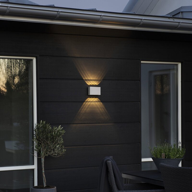 Konstsmide Außenwandleuchte Wandlampe LED Chieri weiß Glas Aluminium Außen - 7318307865257